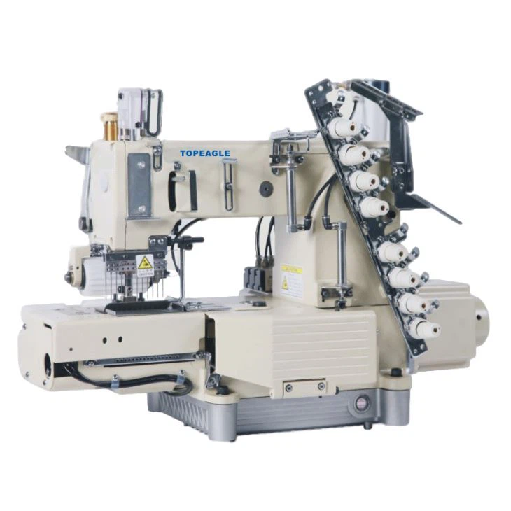 TMN-4406P-UTC-D 6 needle,  direct-drive, cylinder bed, double chain stitch machine for attaching pre-closed elastic, with pneumatic thread trimmer available on TradeMSME India Supplier Marketplace